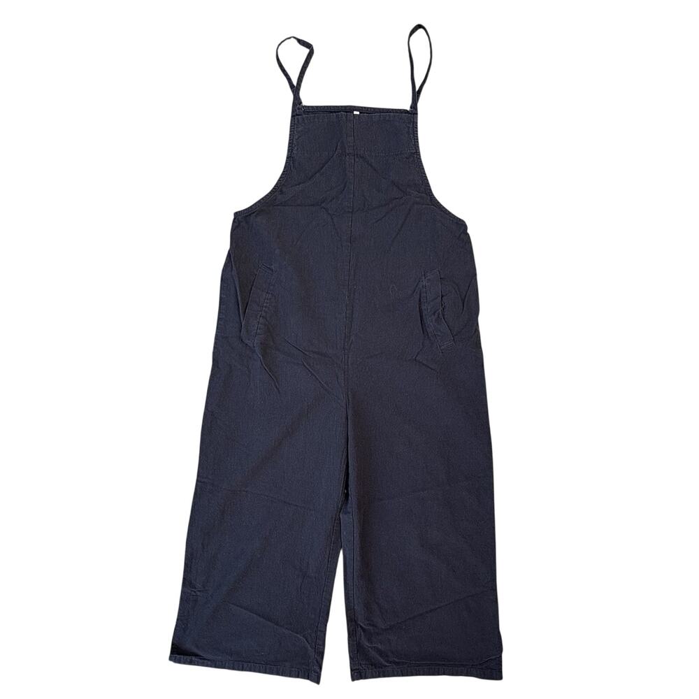 Cotton Overalls Bodysuit One Piece Women’s Medium Natural fabric Black